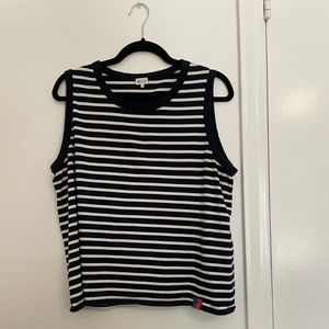 navy and white stripes tank top | kule